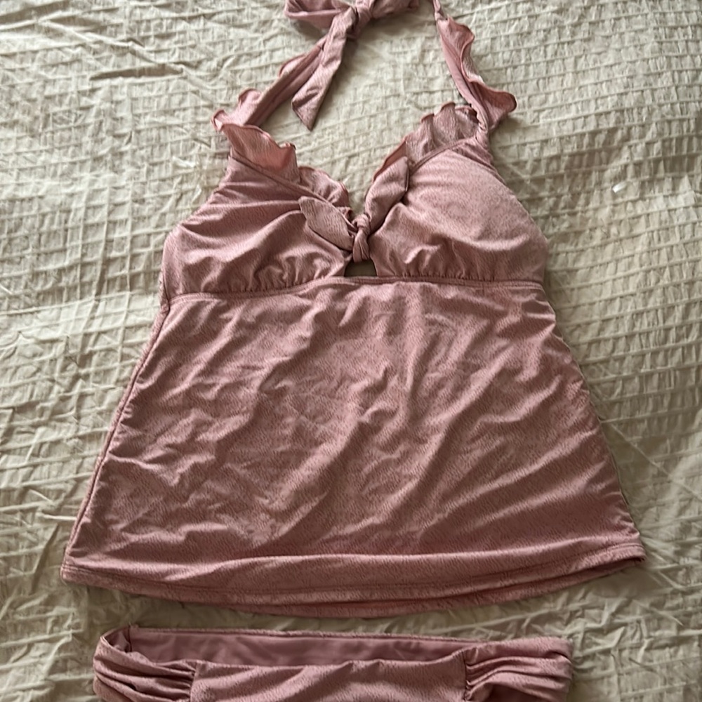 Lucky Brand All the Frills Mauve Tankini